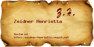 Zeidner Henrietta névjegykártya